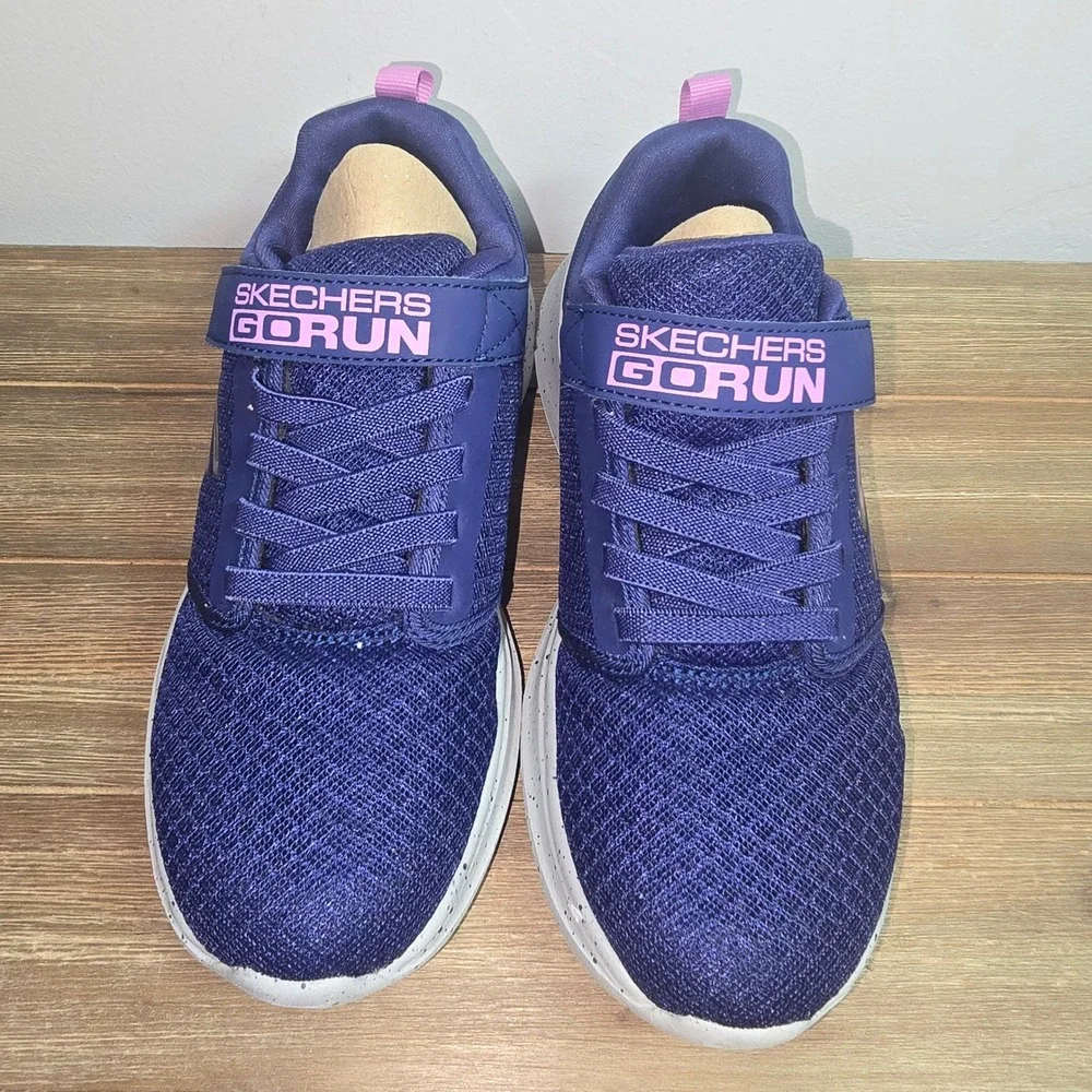 Skechers GOrun Fast Earthy Gal Navy Pink Kids Sneakers 302491L Size 3.5